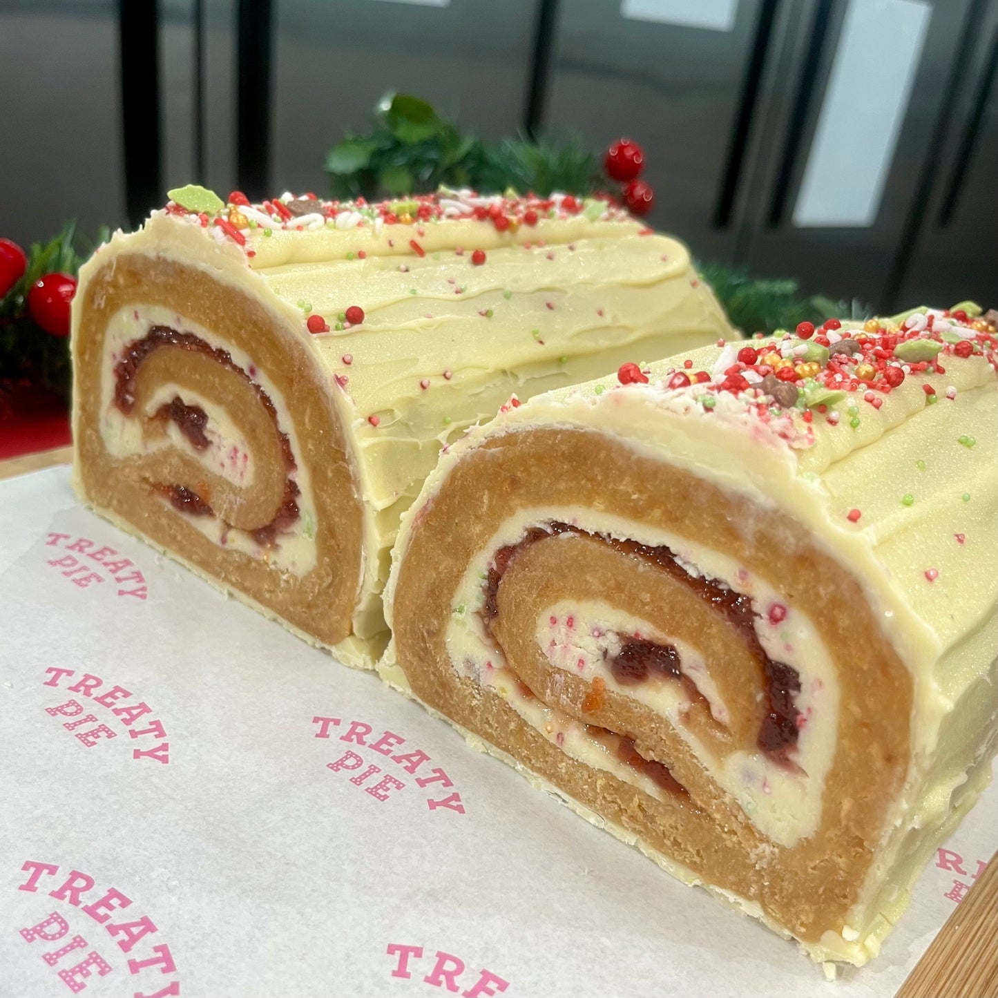 Festive Blondie Yule Log